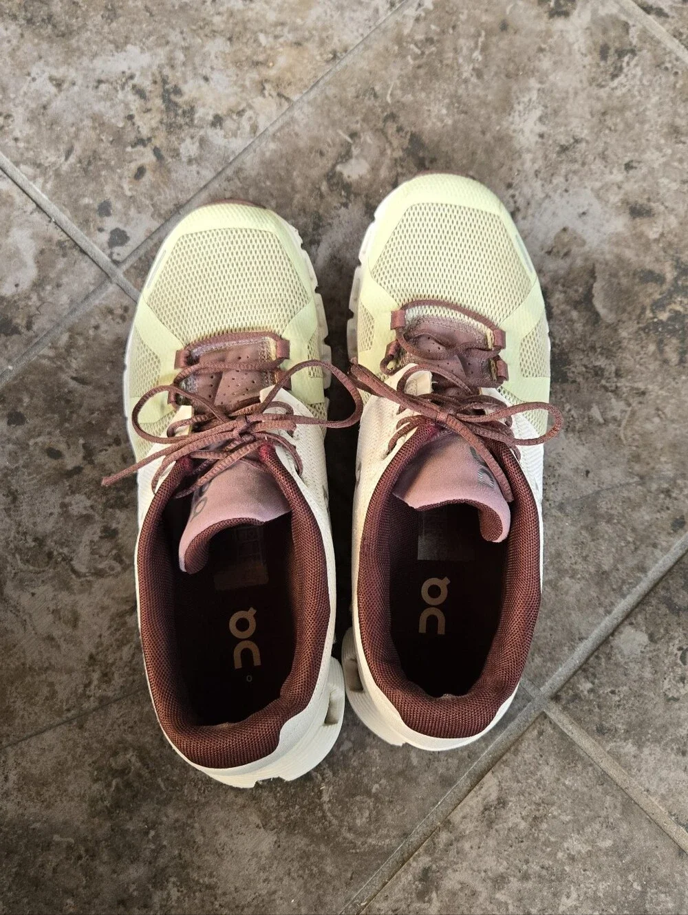 On Cloud 5 Running Shoes Sneakers Ice Haze White Green Plum Size 7.5 - Picture 6 of 14